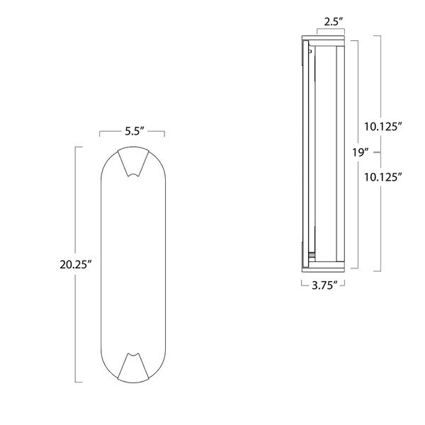 Houston Linear Sconce Line Drawing